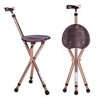 YUNSHINE Folding Cane Seat 441 lbs Capacity Thick Aluminum Alloy Cane Stool Crutch Chair Seat 3 Legs Cane Seats Highly Adjustable Walking Stick Tall Unisex for Elderly(2 Colors Optional)