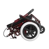 Drive Medical Rolling Walker Foldable, Junior Rollator Walker with Seat, 4 Wheels Mobility Walking Aids Double Brake System, Used for Seniors Walking,Red