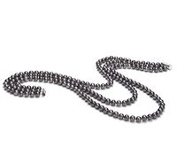 Aline Black 6-7mm Tripple Strand AA Quality Freshwater Cultured Pearl Necklace for Women-36 in Opera Length