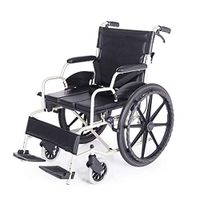 Xue Yang Shop Toilet Chair Lightweight Transport Wheelchair,with PU Cushion Transport Chair Portable Commodes Walker Chair,Backrest Foldable, 22" Large Wheel for Elder Disabled Pregnant