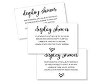 50 Display Shower Insert Cards, Display Shower Card, Display Shower Tags, Display Shower Invitation, Bridal Shower Insert, Baby Shower Display Cards (50-Cards)