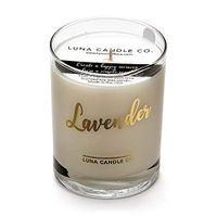 LUNA CANDLE CO. Fragrant, Lavender Scented Jar Candle, 11oz. Glass, Natural Soy Wax, Up to 110 Hours of Burn Time, for Any Occasion, Elegant, Relaxing, Soothing