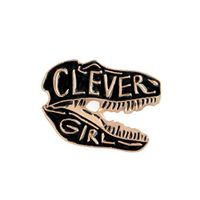 Cute Cartoon Dinosaur Crocodile Jurassic Park Clever Girl Brooch Denim Coat Pin Daily Popular Fashion Novelty Creation Beauty Girls Woman | Color - Black