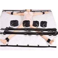 YC-MASSAGE Adjustable Black Nylon Webbing with Hoop Sponge Hand and Foot Trǎmpǒline Sēx Bondage Strap