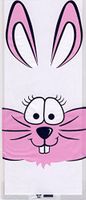 Easter Bunny Rabbit Cottontail Cello Party Favor Treat Bags 3 1/2" x 2 " x 7 1/2" - Pack of 25 (Small)