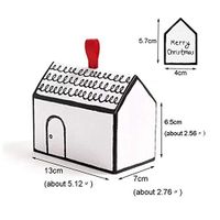 Paper Gift Boxes 20 Sets White House Shape Gift Package Cake Candy Box with Red Ribbon Wedding Favors and Gifts Box Party Supply,Merry Christmas