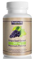Grape Seed Extract Capsules 300mg, 120 Count, 8 Month Supply, Natural - High Potency - (95% Proanthocyanidins) Purethentic Naturals, (Pack of 2)