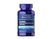 Puritans Pride GABA Gamma Aminobutyric Acid 750 Mg Capsules, 90 Count