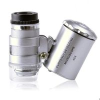 Clearance Mini 60X Magnifier Microscope UV Jeweler Loupe currency Detector with LED Light by HBeiSHE