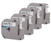 4PK Onirii Compatible for Brother P-Touch M231 MK231 M-k231 Label Tape (0.47")12mm Wide X26.2ft Length ~1/2-Inch Black on White