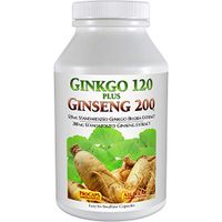 Andrew Lessman Ginkgo 120 Plus Ginseng 200-30 Capsules - Standardized Extract Blend to Support Brain, Memory and Cognitive Function. Adaptogen, Combats Stress and Fatigue. No Additives