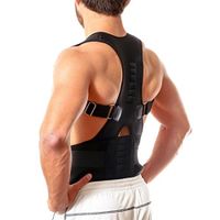 10 pcs Magnets Back Support Brace for Lower Back Pain Magnetic Therapy and Corrector Shouler and Back Posture (L, Black)