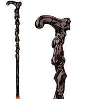Gift Ornaments Old Solid Wood Carving All Over Fu Root Cane Iron Pear Wood Mahogany Old People Supplies Cane Turn