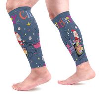 KEAKIA Santa Merry Christmas Calf Compression Sleeves Shin Splint Support Leg Protectors Calf Pain Relief for Running, Cycling, Travel, Sports for Men Women (1 Pair)