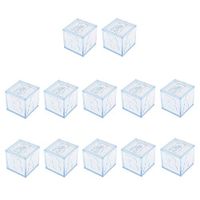12pcs Transparent Plastic Square Candy Boxes Gift Box for Wedding Baby Shower Party Supply 5cm × 5cm × 5cm - Blue