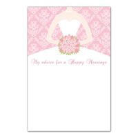 30 Bridal Shower Advice Cards Pink Damask Dress