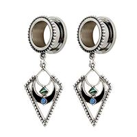 Stainless Steel Geometric Shaped Opal Ear Gauges-Screw Fit Ear Plugs-Eyelets For gift Womans Party Jewerly Accessory Unique Creative Elegant | Style - 8mm