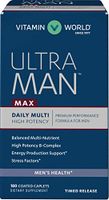 Vitamin World Ultra Man Max Daily Multivitamin | Feat. Zinc, Vitamins B, C, Beta-Carotene, Magnesium, Selenium | Health & Wellness Multi-Supplement Adding Nutritional Support for Men, 180 Caplets