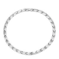 Rando Gold Plated Magnetic Therapy Link Chain Necklace Mens Womens Stainless Steel Germanium Energy Health Necklace for Neck Arthritis Headaches Shoulder Pain Relief Jewelry (Silver)
