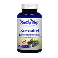 Healthy Way Pure Resveratrol 1000mg 180 Capsules Helps Support Cardiovascular Health & Promotes Healthy Immune Function - NON-GMO USA Made 100% Money Back Guarantee - Order Risk Free!