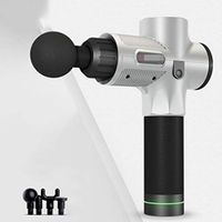 MLX Fascia Massager, Deep Muscle Relaxer, Electric Mute Fitness Machine, 10-Speed Adjustable Massage Gun, 4 Kinds of Massage Heads (Color : Silver)