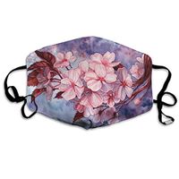 Anti Allergy Dust Mouth Cover, Earloop Half Face Cover for Women Men, Ski Running Face and Nose Cover with Adjustable Elastic Band - Watercolor Sakura Blossom Japanese, Comfort Fit
