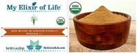 Pure Organic Red Reishi Mushroom 4:1 Extract Powder Ganoderma Lucidum~1 oz Bag