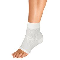 OrthoSleeve FS6 Foot Bracing Sleeve treats Plantar Fasciitis, Achilles Tendonitis and relieves heel pain in a soft, moisture-wicking fabric (Small, White)