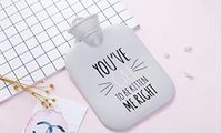 Rubber hot Water Bottle New Rubber hot Water Bottle Medium cat Warm Hand Treasure Water Flushing hot Wholesale, 900ml Gray, 16 * 25cm [900ML]