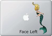 Mermaid - Sirena - Vinyl MacBook Laptop Decal Sticker - Copyright Yadda-Yadda Design Co. (3.5"w x 8"h) (Color Choices) (MD, Blonde Face Left)