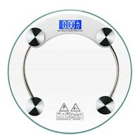 CHENNAO Round Digital Body Weight Bathroom Scale (Slim Design, Easy Read Display，Explosion-Proof Tempered Glass, Step-On Technology, Electronic Precision)，Batteries Not Included，Transparent