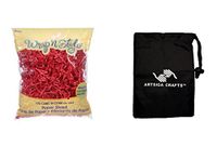 Darice DIY Crafts Supplies Gift Wrapping Filler Paper Shredded Red 170 Cubic inches (4 Pack) 5303 06 Bundle with 1 Artsiga Crafts Small Bag