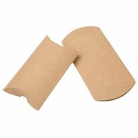 Brand Kraft Pillow Boxes | 25 Pieces | Cute Paper Party Favor Gift Boxes | Wedding Baby Shower Candy Box | Birthday Party Supplies | Multiple Sizes | KPB76A
