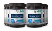 Hair Skin and Nail Vitamins with Collagen - Support Heart Health - HYDROLYZED Collagen PEPTIDES - Type I & III from Grass-FED Beef - hydrolyzed Collagen Powder Free Shipping - 6 Cans