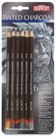 Derwent Tinted Charcoal Pencils, 4mm Core, Metal Tin, 24 Count (2301691)