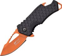 MTech USA MT-A882OR Spring Assist Folding Knife, Orange Blade, Black Handle, 3-Inch Closed