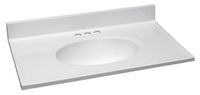 Design House 551333 31X19-Inch Marble Vanity Top with Bowl,White
