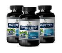 Supplements for Eye Health - Maximum Vision Premium Complex with Lutein Bilberry and Grape Seed - Grape Seed Extract Capsules - 3 Bottle 180 Capsules