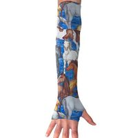 Q-oqo Horses Blue Arm Sleeves Sun Protective Arm Compression Cover Warmer Cooler