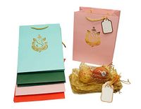 32 Indian Medium Size (8’ W X 10.5’ H X 4.5’ D) Multi Color Ganesh Gift Bags, Puja Return Gift Bags…