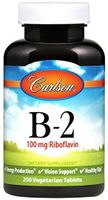Carlson - B-2, 100 mg Riboflavin, Energy Production, Vision Support & Healthy Skin, 100 Vegetarian Tablets