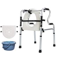 ZHPRZD Disabled Walker Elderly Walker Belt Belt Bath Plate + Toilet Walker Lightweight Folding Four-Legged Assistant Cane (Color : Without Pulley)