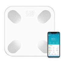 Bluetooth Body Fat Scale Scientific Smart BMI Scales 18 Measurement Projects LED Digital Bathroom Wireless Weight Scale Body Composition Analyzer with App Android Or iOS,White