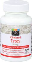 365 Everyday Value, Chelated Iron 18mg, 100 ct
