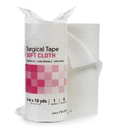 Medical Tapes. Case of 6 Surgical Tapes 6" x 10 yds. Non-sterile Soft Cloth Surgical Tapes for dressings and Medical Devices. High Adhesion. Hypoallergenic, Latex-Free. Bidirectional Tear.