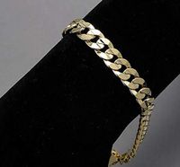 Preciashopping Men's 14K Yellow Gold Plated 9 Inches Chain Cuban Link Bracelet 8 mm