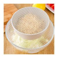 Liveday 4pcs Silicone Food Wrap Stretch and Fresh Multi-Function Bowls Cover Reusable Food Wrap
