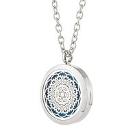 GelConnie Flower Perfume Essential Oil Diffuser Necklace Aromatherapy 316L Hypoallergenic Stainless Steel Pendant CSFL394-1
