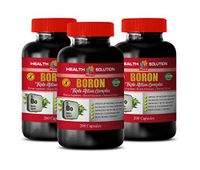 Brain and Memory Supplements - Boron Triple Action Complex - Non GMO - Testosterone Booster Building Muscle - 3 Bottles 600 Capsules