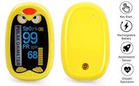 GadgetMarket Fingertip Oxygen Monitor, Pediatric SpO2 Blood Oxygen Saturation Monitor | Heart Rate Monitor | for 1-12 Years Old Children | Digital Auto Rotating OLED Screen with Rechargeable Battery